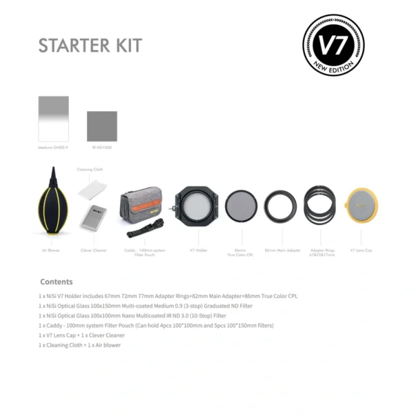 NiSi Fyrkantigt Filter Start Kit 100mm System V7 3 NiSi Fyrkantigt Filter Start Kit 100mm System V7 NiSi Square Filter Starter Kit 100mm System V7 2 6e726240