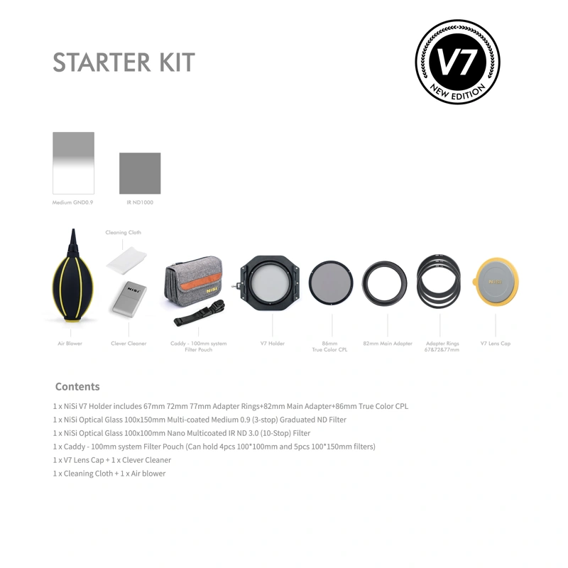 NiSi Fyrkantigt Filter Start Kit 100mm System V7 2 NiSi Fyrkantigt Filter Start Kit 100mm System V7 NiSi Square Filter Starter Kit 100mm System V7 2 6e726240