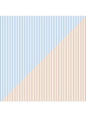 Illustration av Allure Streak-filter i orange och blått